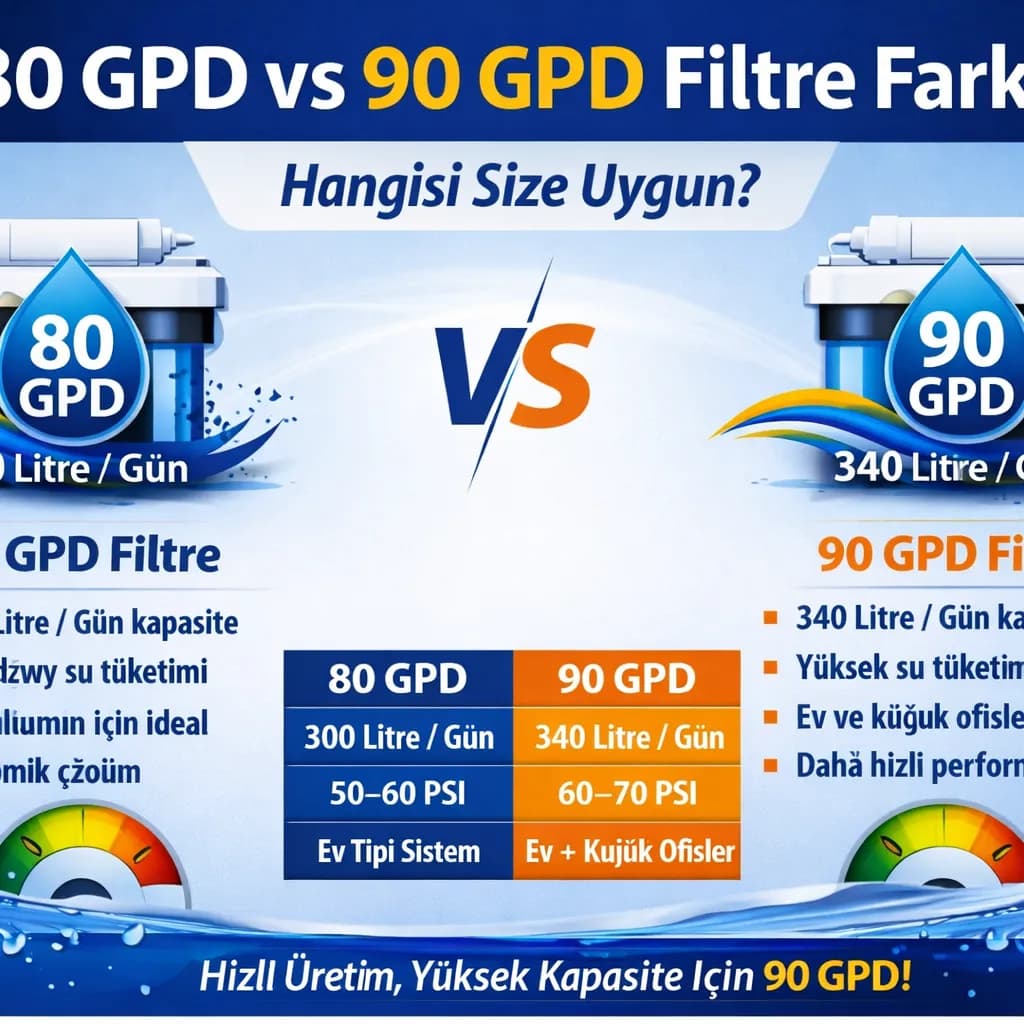 80 GPD vs 90 GPD Filtre Farkı